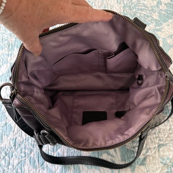 Coach Limited Edition 'Cambridge' Leather Zip Top Tote Satchel in Plum 14083 - Picture 9 of 12